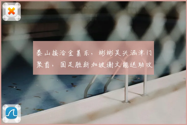 泰山接洽金基东，彬彬吴兴涵津门聚首，国足胜新加坡谢文能送助攻
