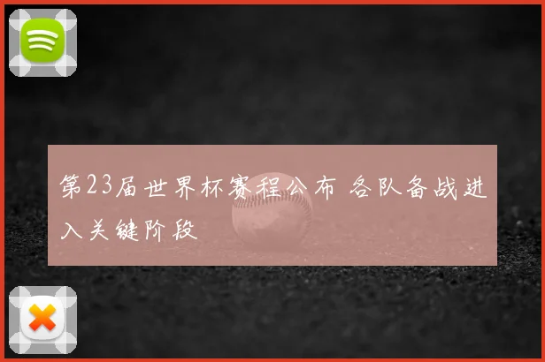 第23届世界杯赛程公布 各队备战进入关键阶段